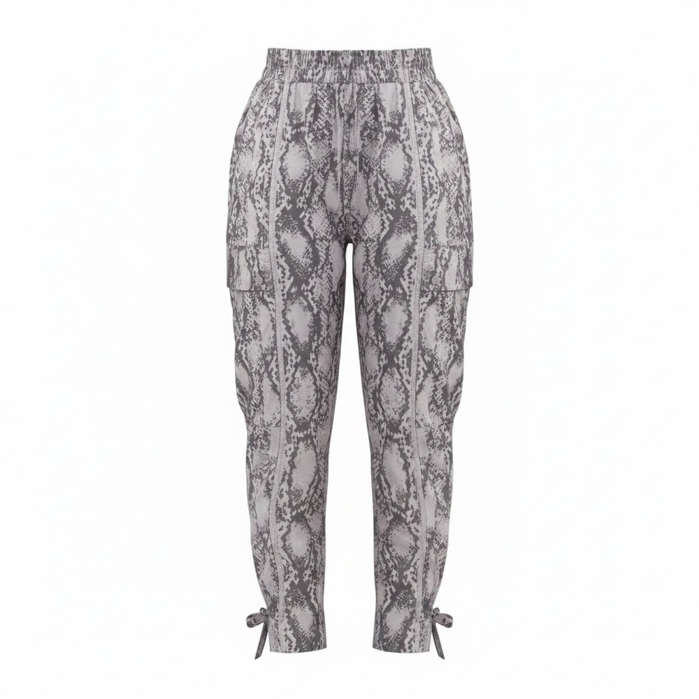 Adidas Cargo Pants Womens 30 Grey Snakeskin Stella McCartney Zipper Detail Cargo